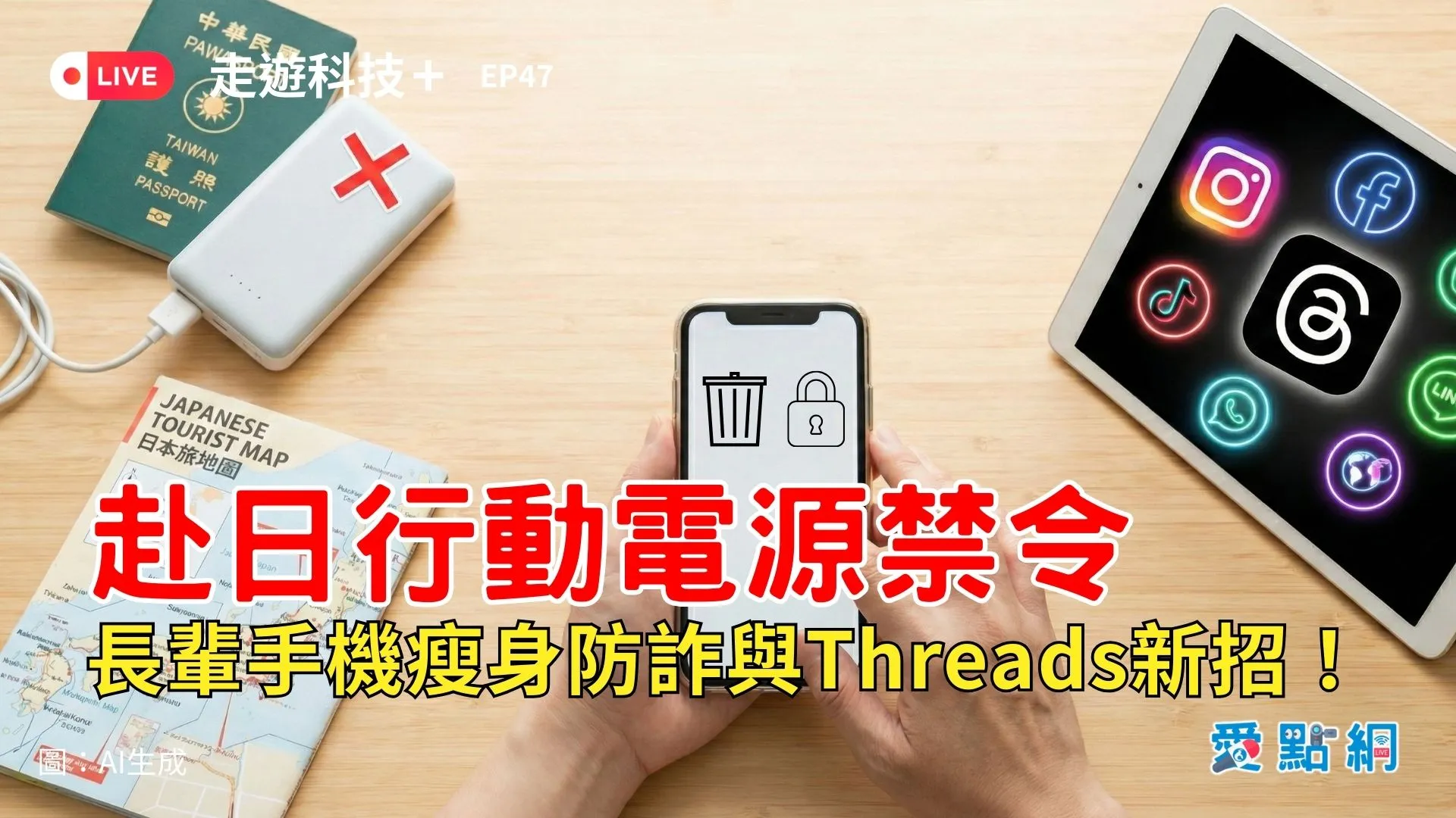 走遊科技+ Ep47｜赴日行動電源禁令、長輩手機瘦身防詐與Threads新招！