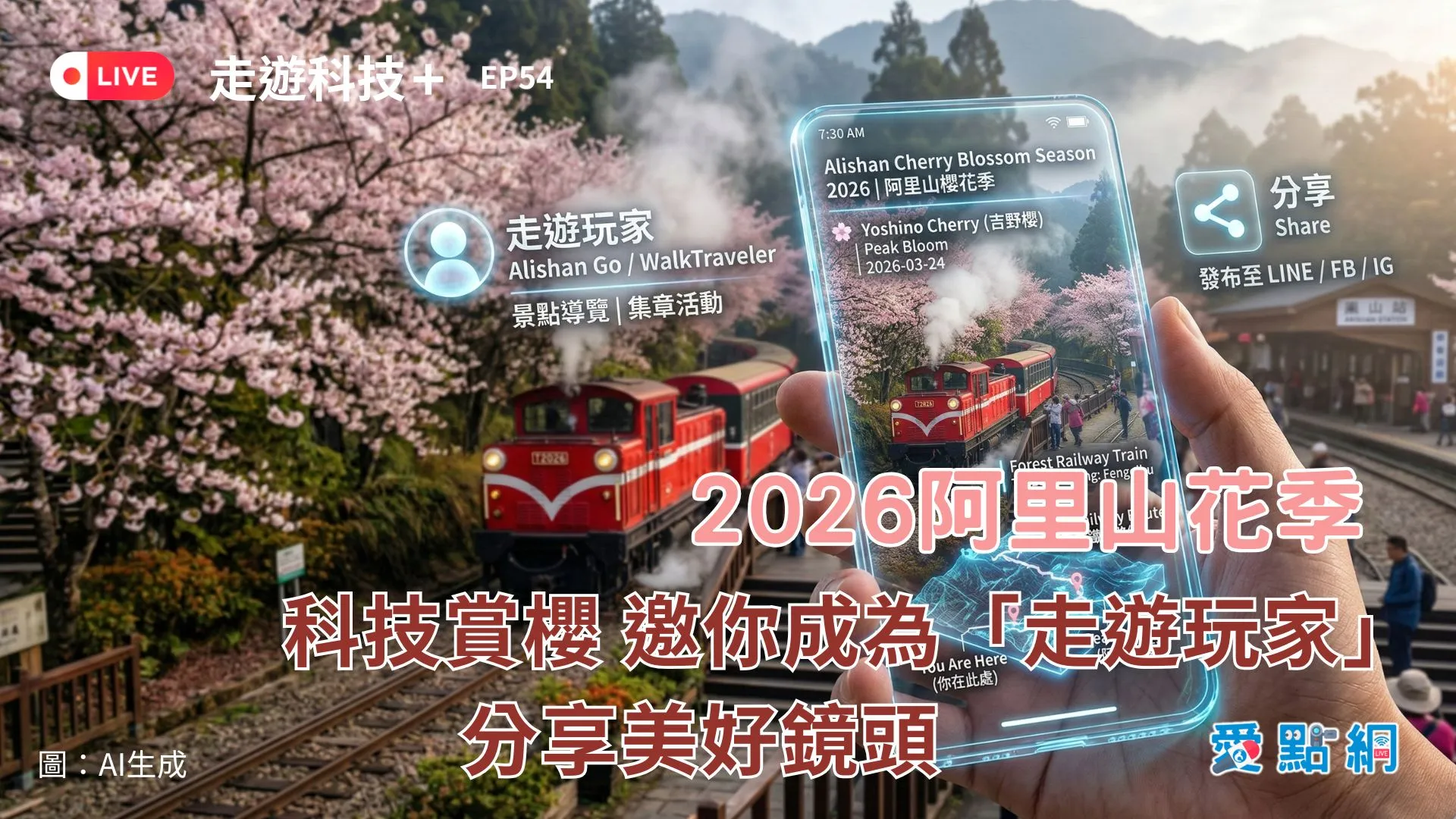 走遊科技+ Ep54｜2026阿里山花季：科技賞櫻 邀你成為「走遊玩家」分享美好鏡頭