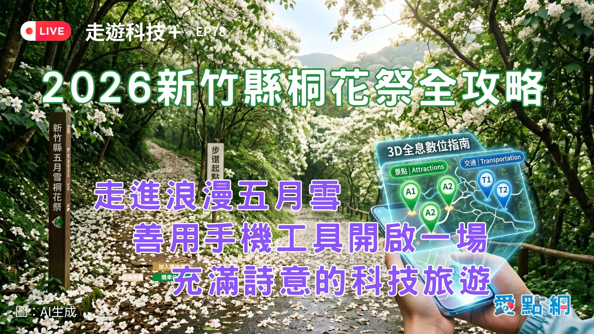 走遊科技+ Ep78｜2026 新竹縣桐花祭全攻略 走進浪漫五月雪  善用手機工具開啟一場充滿詩意的科技旅遊