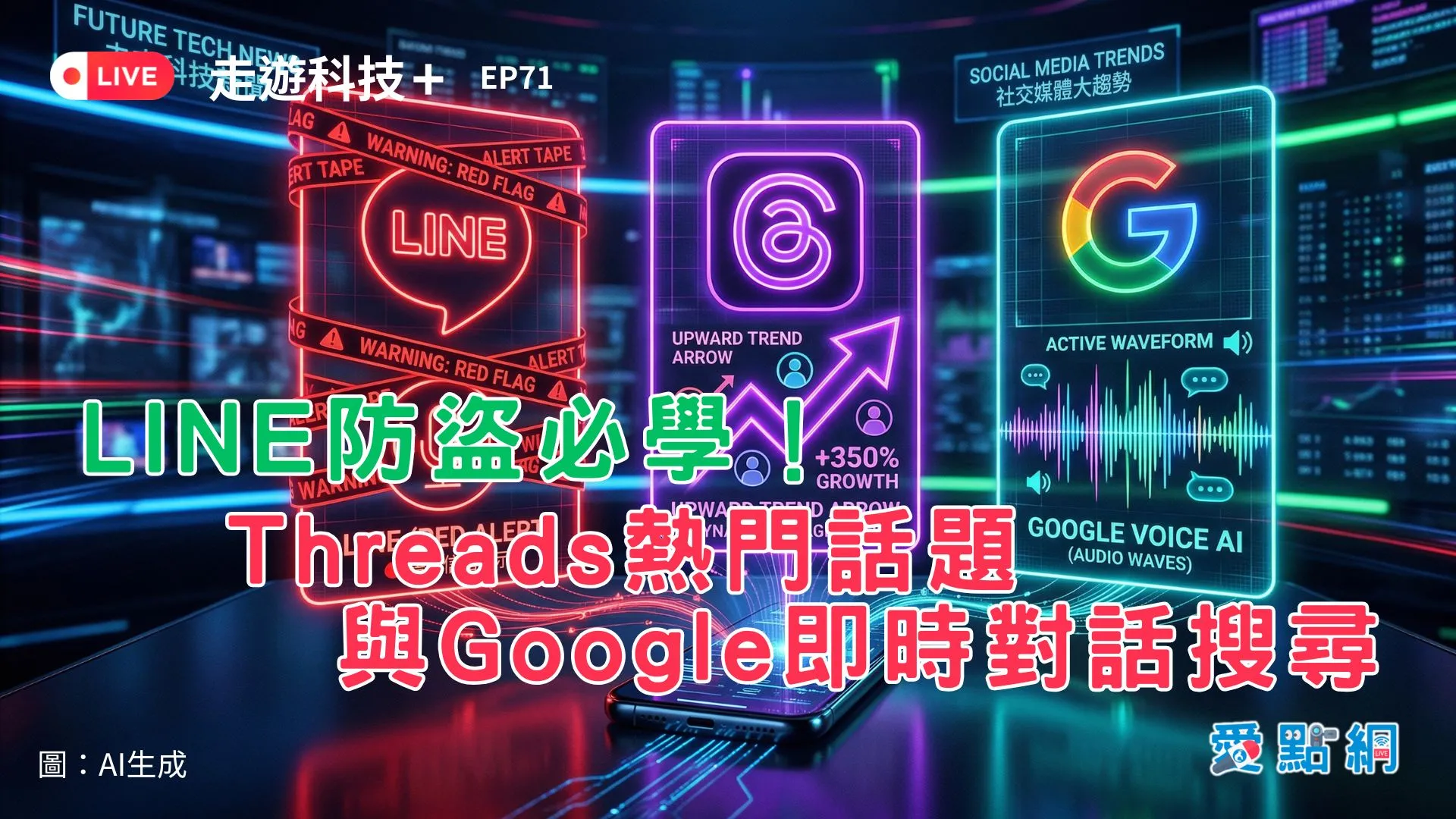 走遊科技+ Ep71｜LINE防盜必學！Threads熱門話題與Google即時對話搜尋