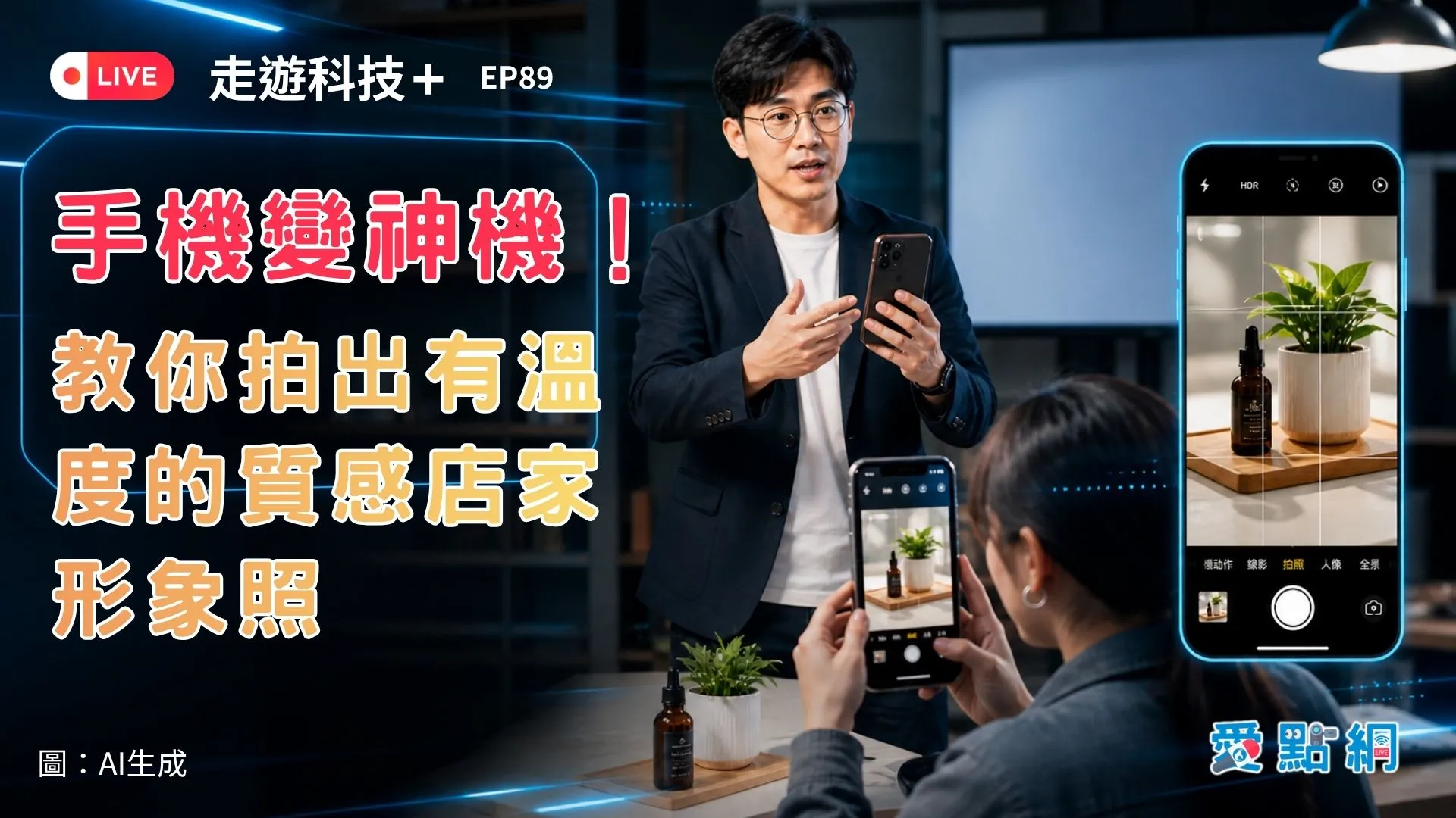 走遊科技+ Ep89｜手機變神機！「走遊科技+」教你拍出有溫度的質感店家形象照