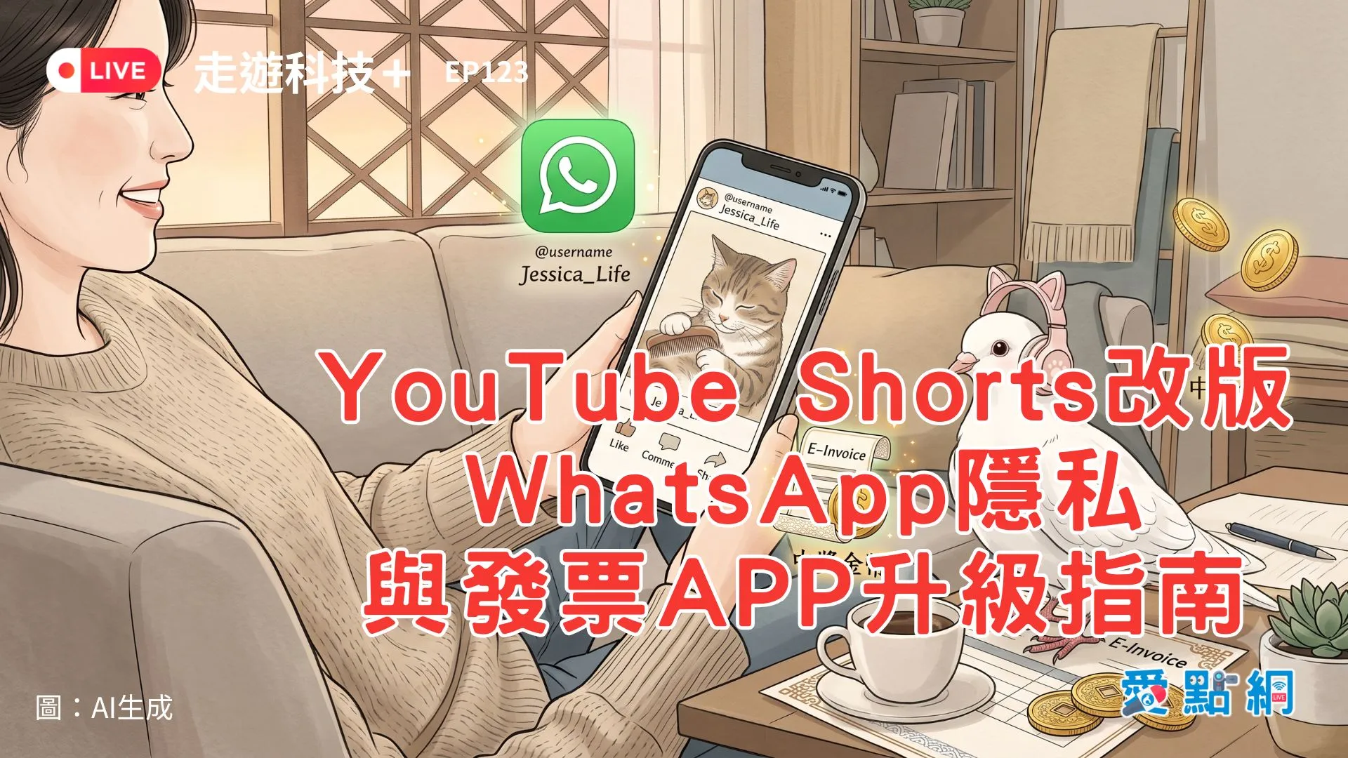走遊科技+ Ep123｜YouTube改版、WhatsApp隱私與發票APP升級指南